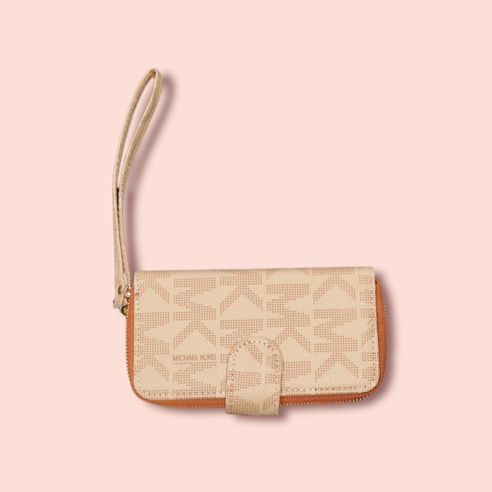 Michael Kors Monogram Coated Canvas iPhone Wallet Clutch